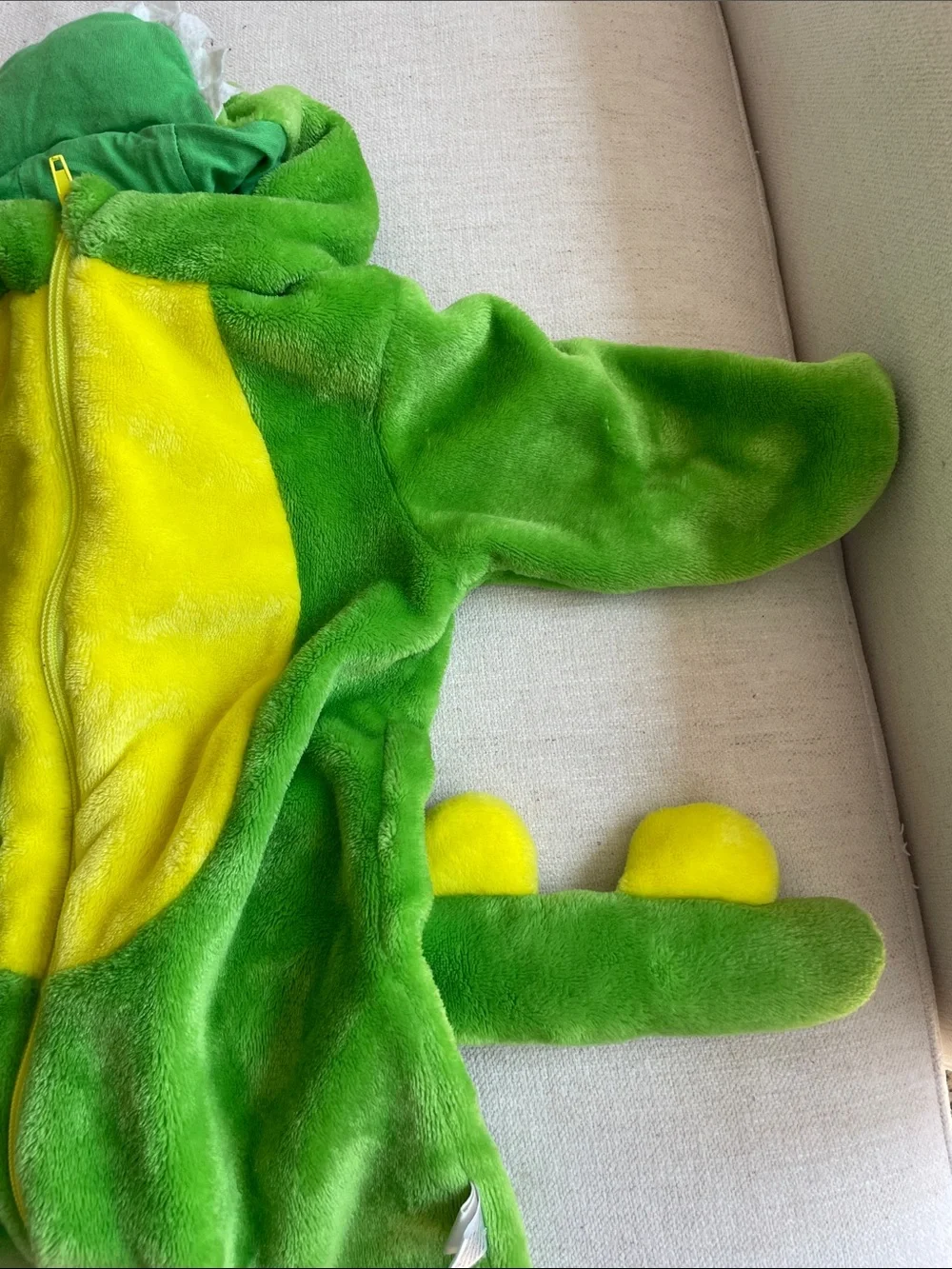 Baby Green Dinosaur Plush Hooded Costume